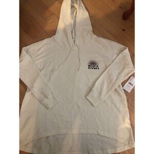 RVCA Set Rise Hoodie Size Medium 10 Cream Color‎ NWT